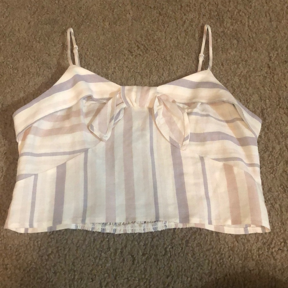 Striped tie crop top!
